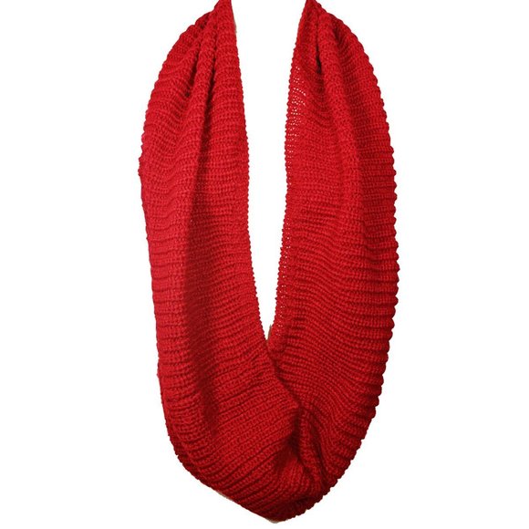 Thick Knitted Winter Warm Infinity Scarf, Red🫱 - Picture 2 of 4